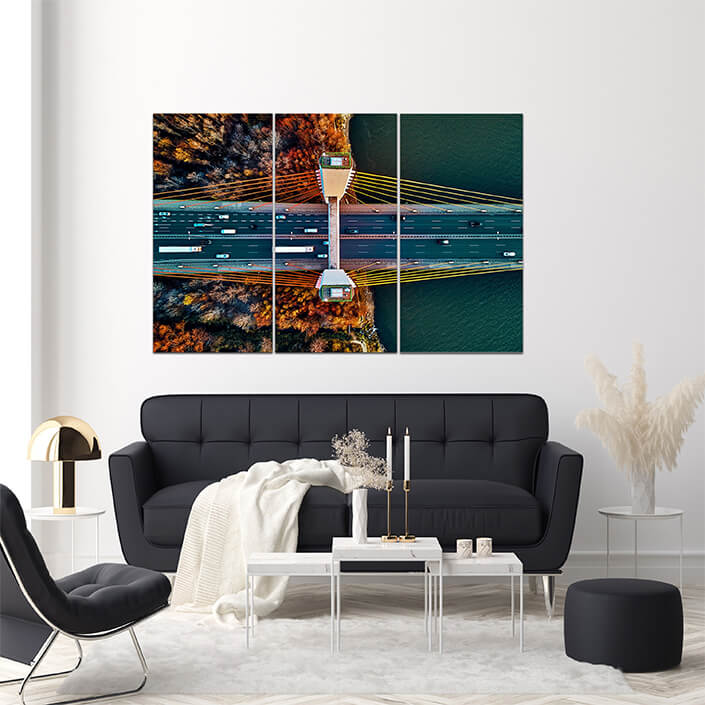 Q 0001 N6 AdobeStock 306790327 Beautiful aerial view of Bridge over the Vistula river Warsaw AOA13015