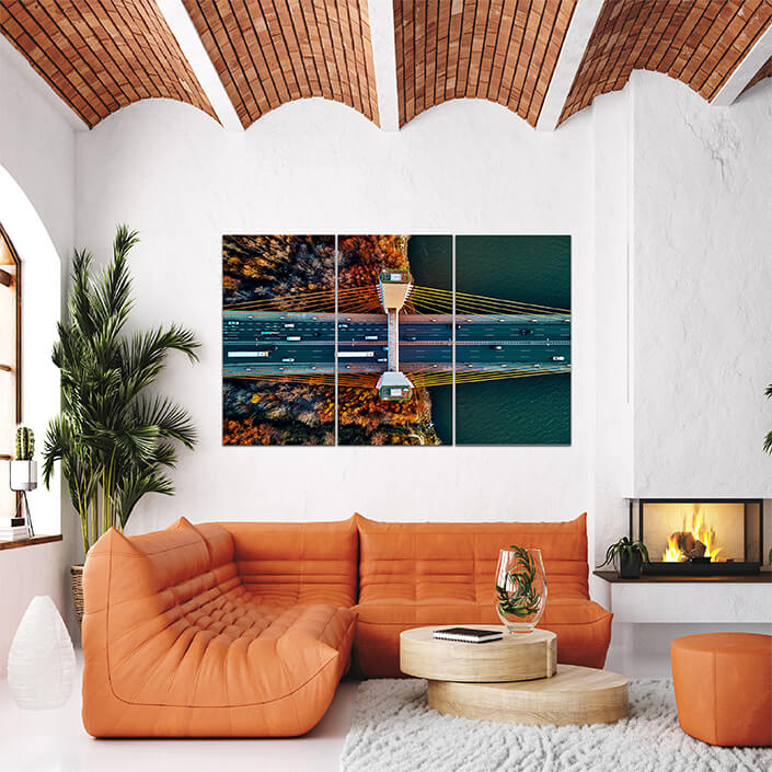 Q 0010 N8 AdobeStock 306790327 Beautiful aerial view of Bridge over the Vistula river Warsaw AOA13015