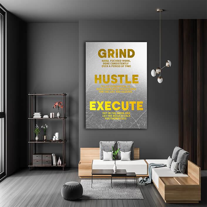 M2 0012 grind hustle execute gold text aoa14329