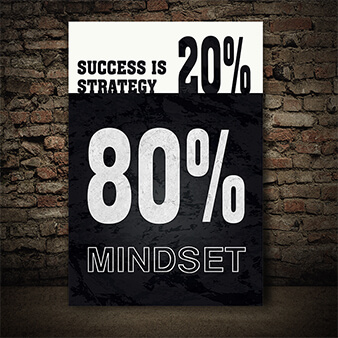 M9 0018 success is 20% strategy 80% mindset aoa14321
