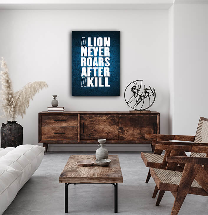 A LION NEVER ROARS AFTER A KILL AOA14223